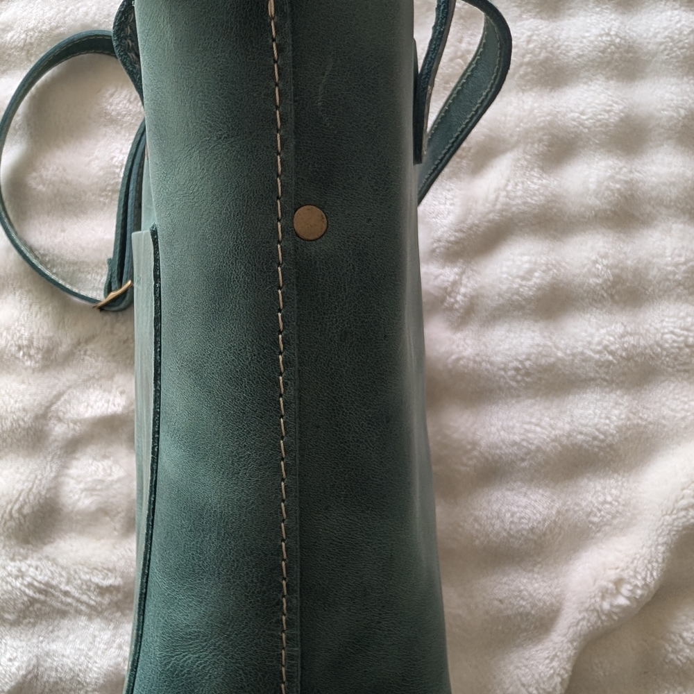 Portland Leather Goods Mini Crossbody Tote – Reef Green Full Grain Leather -BNNU - Picture 2 of 10